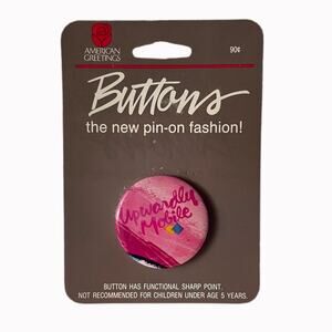 Vintage 80s American Greetings Fashion Button
